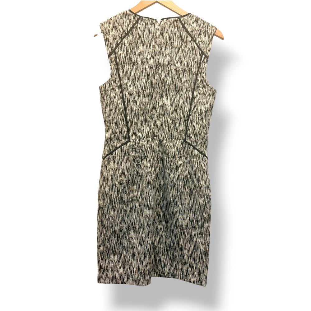 Banana Republic Black White Abstract Print Zip Sheath Dress Size 8 Cocktail Work - Picture 6 of 10